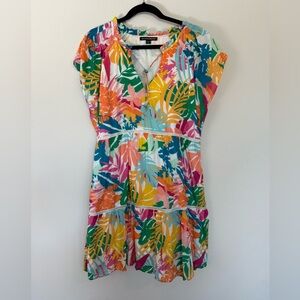 Bright Tropical Print shift dress